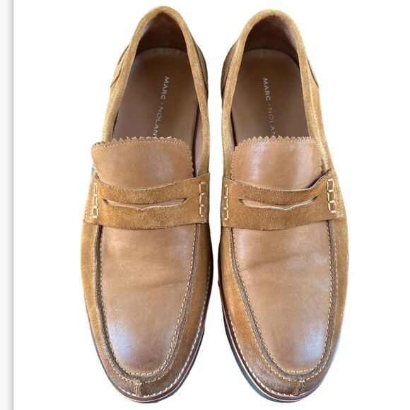 Marc Nolan Abe Nubuck Shoes Penny Loafers Slip On Shoe Size 9 - Picture 4 of 15